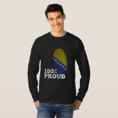 100ボスニア誇りを持ったヘルツェゴビナ誇りを持った国旗 Tシャツ (正面フル)