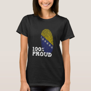 100ボスニア誇りを持ったヘルツェゴビナ誇りを持った国旗 Tシャツ