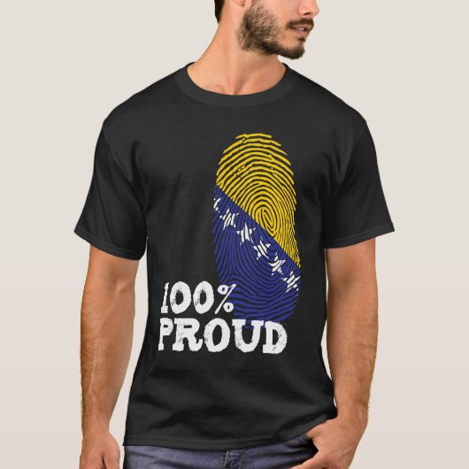 100ボスニア誇りを持ったヘルツェゴビナ誇りを持った国旗 Tシャツ (正面)