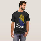 100ボスニア誇りを持ったヘルツェゴビナ誇りを持った国旗 Tシャツ (正面フル)