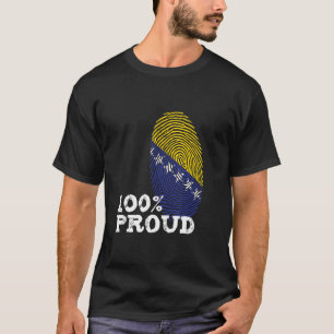 100ボスニア誇りを持ったヘルツェゴビナ誇りを持った国旗 Tシャツ