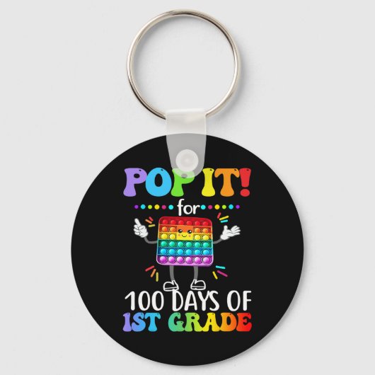 100ポップ・アートの日向け採点ハッピー100日目ポッピング キーホルダー (正面)