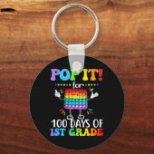 100ポップ・アートの日向け採点ハッピー100日目ポッピング キーホルダー (正面)
