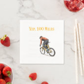 100マイルズバイクサイクリングサイクリングサイクリスト自転車ギフト スタンダードカクテルナプキン (インサイチュ)