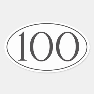 100マイル 楕円形シール
