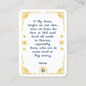 100ミニセントジャシンタ神聖カード 名刺 (裏面)