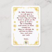 100ミニセントジョンノイマン聖カード 名刺 (裏面)