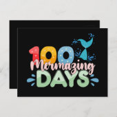 100メルマージング日100th Day of School Mermaid ポストカード (正面/裏面)