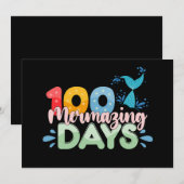100メルマージング日100th Day of School Mermaid 招待状 (正面/裏面)