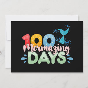 100メルマージング日100th Day of School Mermaid 招待状