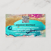 100ロゴQRCODE 10%OFFコード金ゴールドグリッター自筆証書 名刺 (裏面)