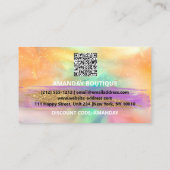 100ロゴQRCODE 10%OFFピンク感謝していホログラフィック 名刺 (裏面)