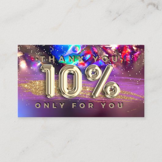 100ロゴQRCODE 10%OFF感謝してい金ゴールド自筆証書 名刺 (正面)