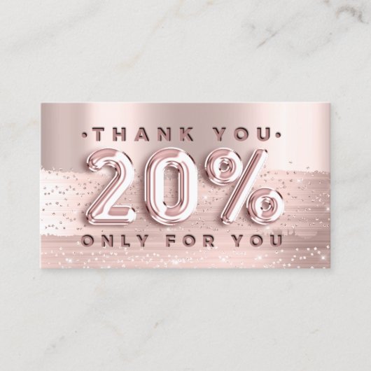 100ロゴQRCODE 20%オフコードバラグリッターストローク 名刺 (正面)