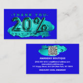 100ロゴQRCODE 20%OFFコードメイクアップストローク 名刺 (正面/裏面)