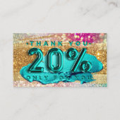 100ロゴQRCODE 20%OFFコード金ゴールドグリッター自筆証書 名刺 (正面)