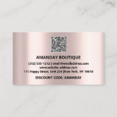 100ロゴQRCODE 40%OFFコードバラメタルピンク 名刺 (裏面)