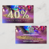 100ロゴQRCODE 40%OFF感謝してい金ゴールド自筆証書 名刺 (正面/裏面)