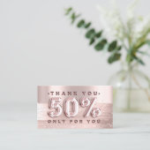 100ロゴQRCODE 50%オフコードバラグリッターストローク 名刺 (スタンド正面)