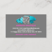 100ロゴQRCODE 50%OFFコードメイクアップピンク 名刺 (裏面)