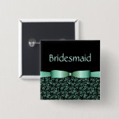 100ロセッテ結婚スのブライドメイドボタン – Aquamari 缶バッジ (正面&裏面)