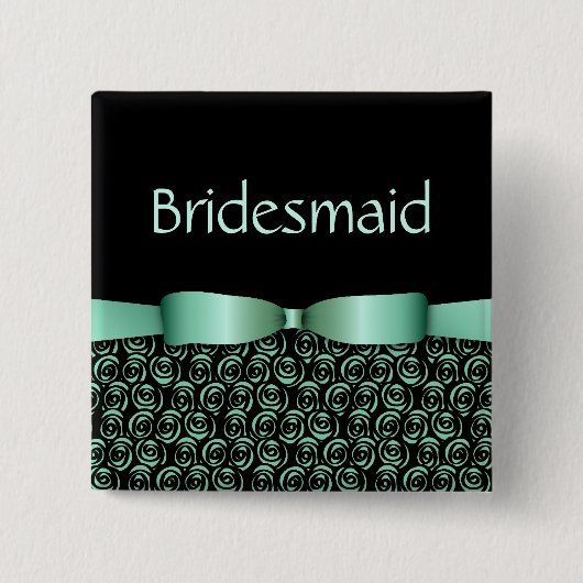 100ロセッテ結婚スのブライドメイドボタン – Aquamari 缶バッジ (正面)