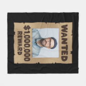 100万おもしろいドルの報酬の写真を希望 フリースブランケット (正面(横))