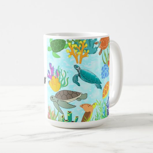 100万と言うようにパーソナ感謝していライズする コーヒーマグカップ (正面右)