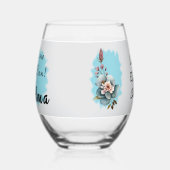 100万のおばあちゃんのフローラブルー ステムなしワイングラス (左)