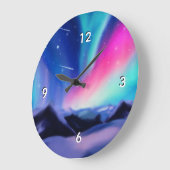 100万のオーロラが大時計を夢見る ラージ壁時計 (傾斜)