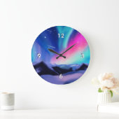 100万のオーロラが大時計を夢見る ラージ壁時計 (ホーム)