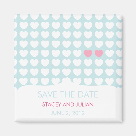 100万のハートに1つ日付マグネットを保存 マグネット (正面)