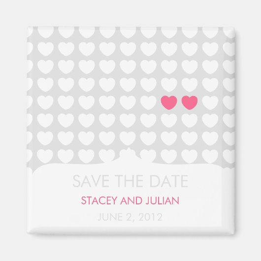 100万のハートに1つ日付マグネットを保存 マグネット (正面)