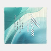 100万エレガント母の日のターコイズの母 フリースブランケット (正面(横))