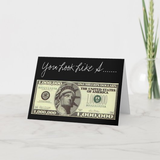 100万ドルのグリーティングカードのように見えた カード (正面)