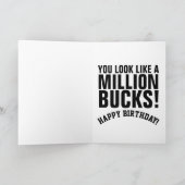 100万ドルの鹿誕生日カード カード (内部)