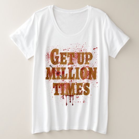 100万回|ギフト最高の感動的品 プラスサイズTシャツ (デザイン正面)