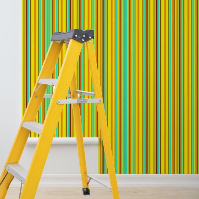 100世紀半ばに壁紙を剥がして貼ストライプのる 壁紙 (Peel and stick wallpaper mid-century striped wallpaper)