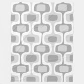 100世紀半ばの丸い長方形グレーと白 フリースブランケット (正面)