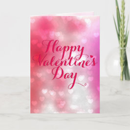 100人のハート赤とピンクのバレンタイン シーズンカード