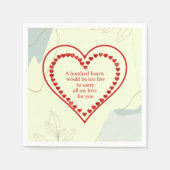 100人のハート、バレンタイン スタンダードカクテルナプキン (正面)