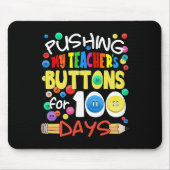 100人の先生のボタンを押す日おもしろいScho マウスパッド (正面)