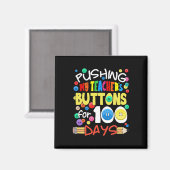 100人の先生のボタンを押す日おもしろいScho マグネット (正面/裏面)
