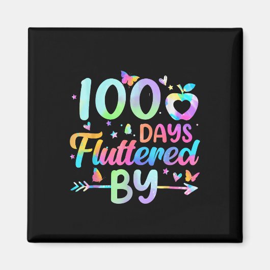 100人の日がひらひらと舞う – 100日目 マグネット (正面)