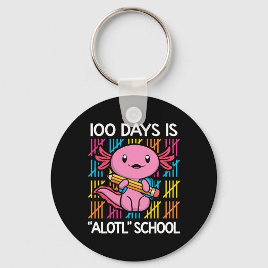 100人の日がアロタル学校おもしろい100th Day Of School A キーホルダー (正面)