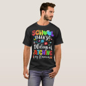 100人の日が小さな人間学校の看護者にパッチを当てる Tシャツ (正面フル)