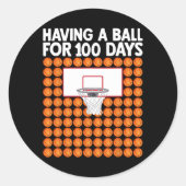 100人の日が少年の女の子のために100日目の学校 ラウンドシール (正面)