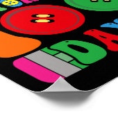 100人の日が私の先生のボタンを ポスター (角)