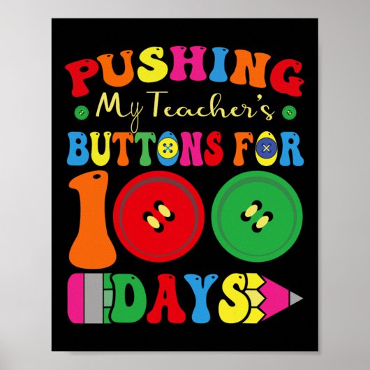 100人の日が私の先生のボタンを ポスター (正面)