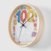 100人の日が100日後の学校 壁時計 (傾斜)